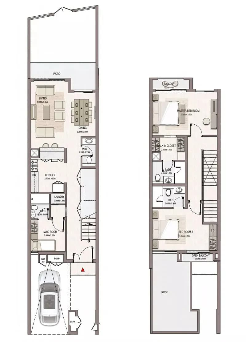 Marbella Villas 2 – 2 BR floor plan